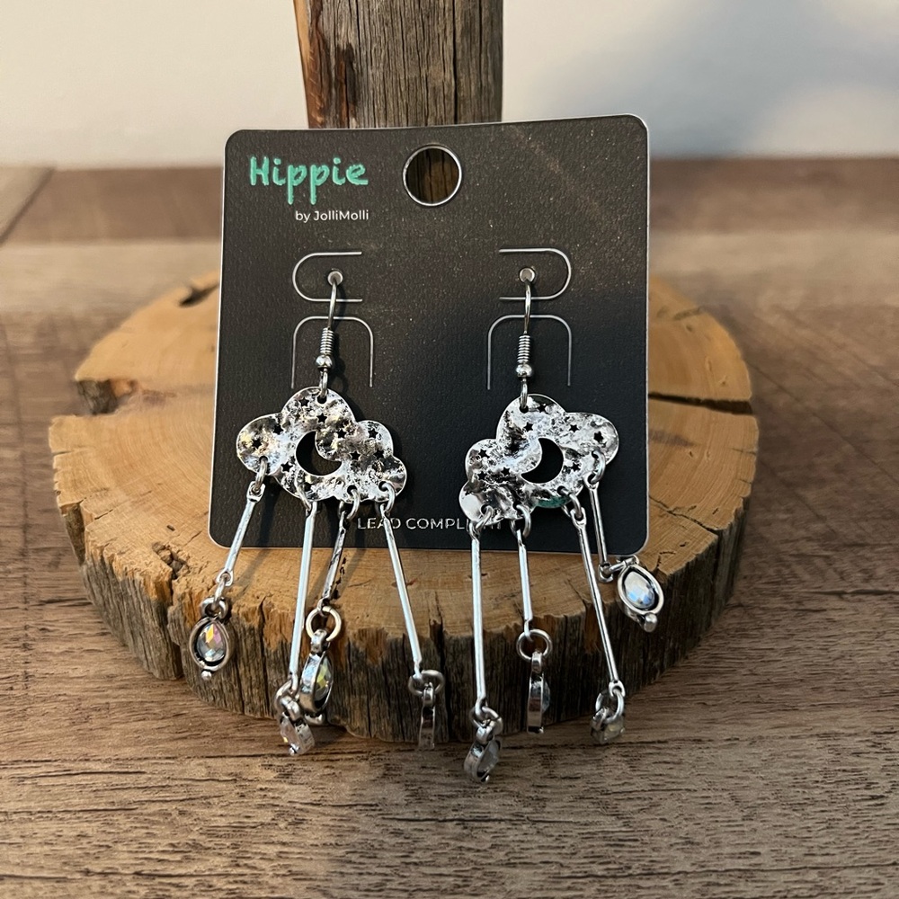 NEW Western Textured Weather Dangle Earrings with clouds/moons/stars